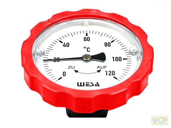 Thermometergriff rot für WESA Kugelhähne 5/4" und 6/4"