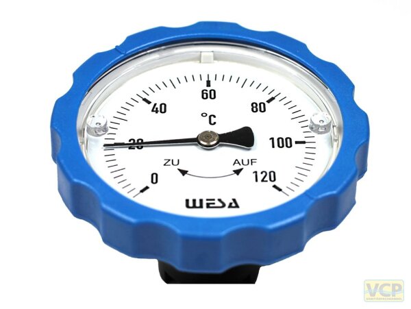 Thermometergriff blau für WESA Kugelhähne 2"
