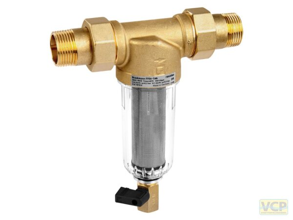 Feinfilter MiniPlus-FF06, ausspülbar, mit Anschluss Gewindetülle, Vordruck max. 16 bar, R 1"