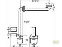 Viega Raumspar-Ablaufsiphon 5/4" x DN32/40