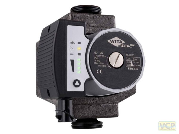 Pumpe WITA Delta MIDI 60 - 25, L=180 mm, DN 25, G 6/4", 6 m (H), 230V