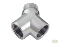 Y-Doppelanschluss Messing chrom 1/2" 1xAg 2xIg