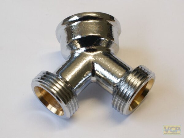 Y-Anschluss Messing verchromt 3/4"