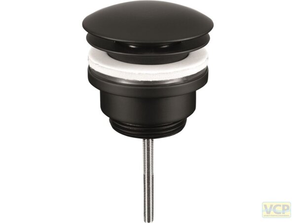 Ablaufgarnitur 5/4" Klick-"Design" Verschluss-Stopfen 63mm, matt schwarz