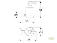 Seifenspender Serie gamma_300 mit Pumpe, Wandbefestigung,...