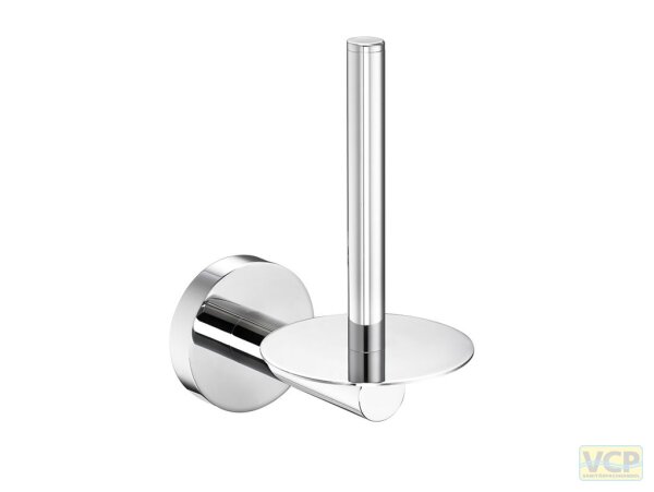 Reservepapierhalter Serie gamma_300 mit Auflegescheibe vertikal, Wandbefestigung, in chrom