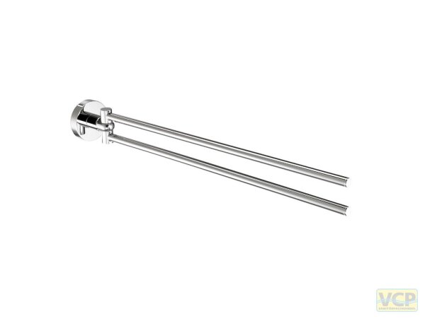 Handtuchhalter zweiarmig Serie gamma_300 mit Wandbefestigung, Ausladung 420 mm, in chrom