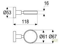 Glaswandhalter Serie gamma_300 mit Wandbefestigung, ohne...