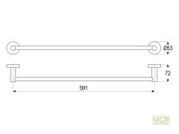 Badetuchhalter Badia mit Wandbefestigung, Länge 600...