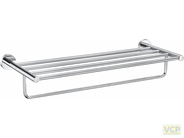 Handtuchablage Serie gamma_300 mit Badetuchhalter, Länge 600 mm, in chrom