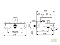HANSABASIC Einhand-Wannenfüll- und Brausebatterie verchromt