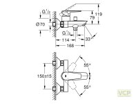 GROHE Einhand-Wannenbatterie BauEdge ohne Brausegarnitur...