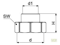 Abgangsverschraubung für Kupferrohr 28mm x 6/4"...