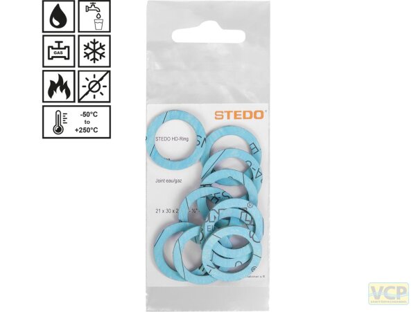 HD-Ringe 42 x 55 x 2 mm für Rohrverschraubung 5/4" im Heizungsbereich, Inhalt pro Tüte: 5