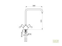 Delabie Zweigriffmischer für Einloch-Standmontage -...