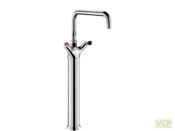 Delabie Zweigriffmischer für Einloch-Standmontage - 100 l/min, Schwenkauslauf D22 L300 H650mm