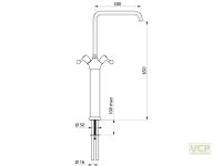 Delabie Zweigriffmischer für Einloch-Standmontage -...
