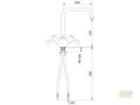 Delabie Zweigriffmischer für Einloch-Standmontage -...