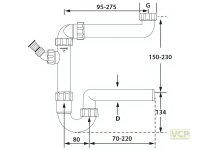 PP-Raumsparsiphon 6/4" DN 40, mit einem...