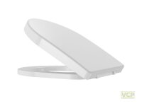 VIGOUR WC-Sitz derby rund mit Edelstahlscharnier abnehmbar mit Absenkautomatik weiss