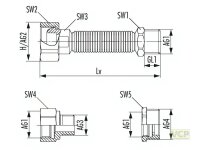 Flexibler Heizkörperanschluss 1/2" AG x...