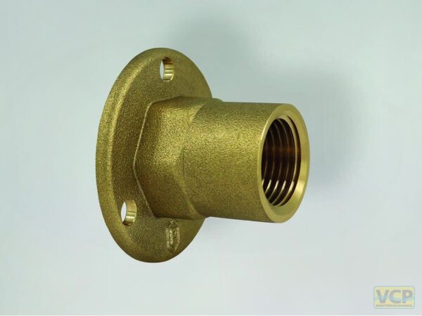 Messing Wandscheibe 1/2" Ig x Ig, MS blank, Durchgang horizontal