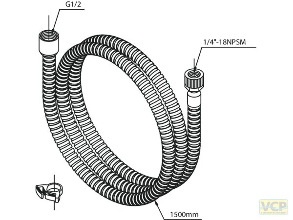 Damixa Geschirr-Brauseschlauch, 1500 mm,S50/54/64