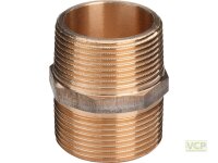 Doppelnippel Rotguss blank 1"