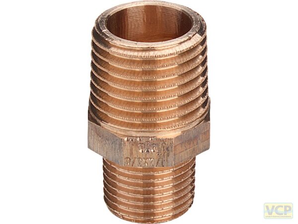 Reduziernippel Rotguss blank 1/2" x 3/8"