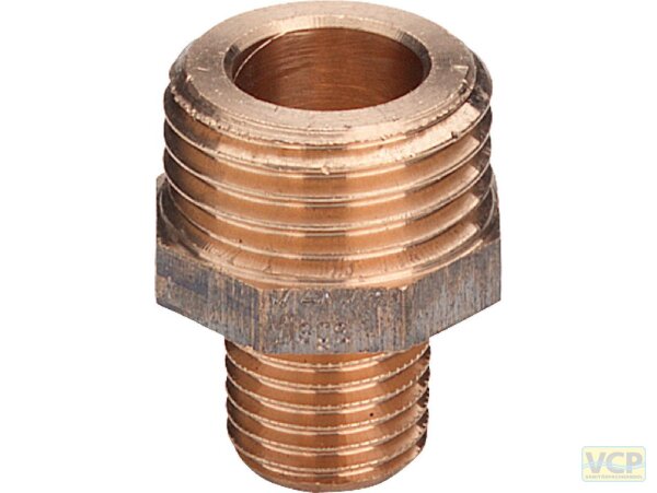 Reduziernippel Rotguss blank 3/4" flachdichtend x 1/2"