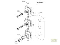 Concealed Tmc W/ 2 One Way Val, Unterputzkörper Einzeln + Regeleinheit