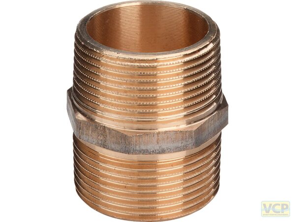 Doppelnippel Rotguss blank 6/4"