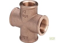 Kreuzstück Rotguss blank 1/2"