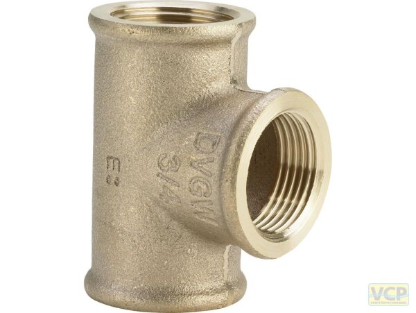 T-Stück Rotguss blank 1/8"