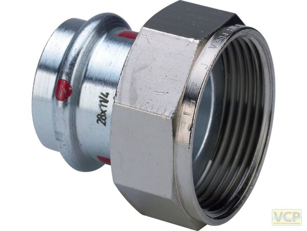 Viega Verschraubung mit SC Prestabo 1163 in 42mm x G2" Stahl verzinkt