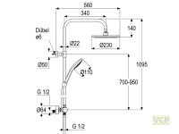Duschsystem Showerpipe B300 mit Kopfbrause 230mm