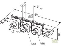 Concealed box with two 1-way valves, verdecktes TMC 2...