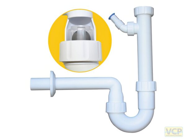 Kugelverschluss-Siphon 5/4" & 6/4" DN40 mit Geräteanschluss für Spülen