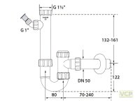 Kugelverschluss-Siphon 5/4" & 6/4" DN50 mit...