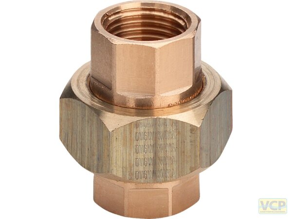 Rohrverschraubung Rotguss blank 1" Ig x Ig