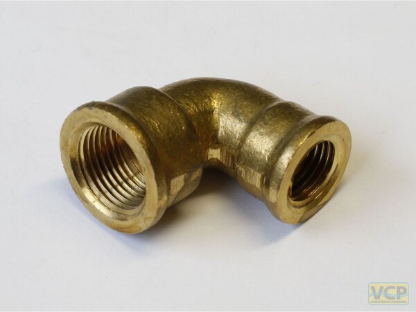 Winkel Messing blank 90° reduziert 3/8" x 1/4" Ig