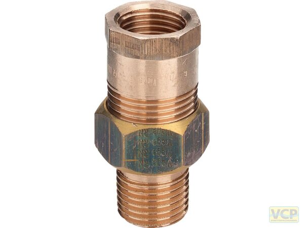 Rohrverschraubung Rotguss blank 3/4" Ig x Ag konisch dichtend