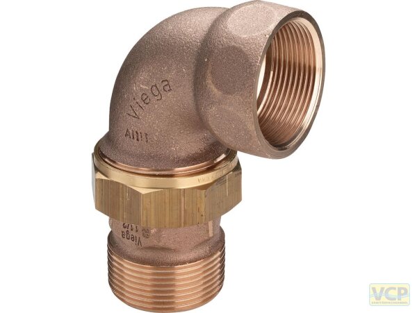 Winkel-Rohrverschraubung Rotguss blank 5/4" Ig x Ag