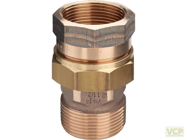 Rohrverschraubung Rotguss blank 6/4" Ig x Ag