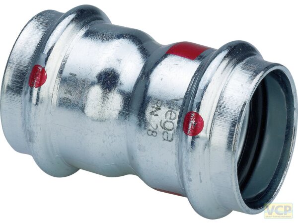 Viega Muffe mit SC Prestabo 1115 in 15mm Stahl verzinkt