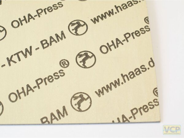 OHA-Press-Hochdruck-Dichtungsplatte 300 x 300 x 1,8 mm "W 270" und "UBA"