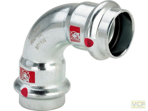 Viega Bogen 90 Grad mit SC Prestabo 1116 in 22mm Stahl verzinkt