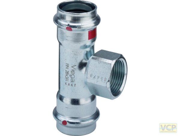 Viega T-Stück mit SC Prestabo 1117.2 in 22mm x Rp1/2" x 22mm Stahl verzinkt