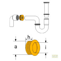 Gummi-Nippel für HTSW (HT-Siphonwinkel) DN50/32...