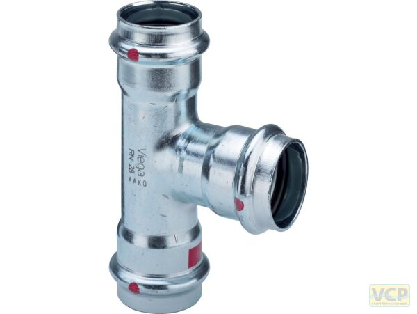 Viega T-Stück mit SC Prestabo 1118 in 18mm Stahl verzinkt